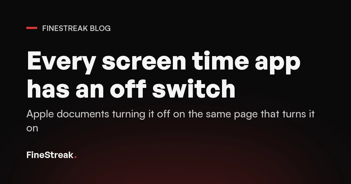 Every screen time app has an off switch. Apple documents turning it off on the same page that turns it on.
