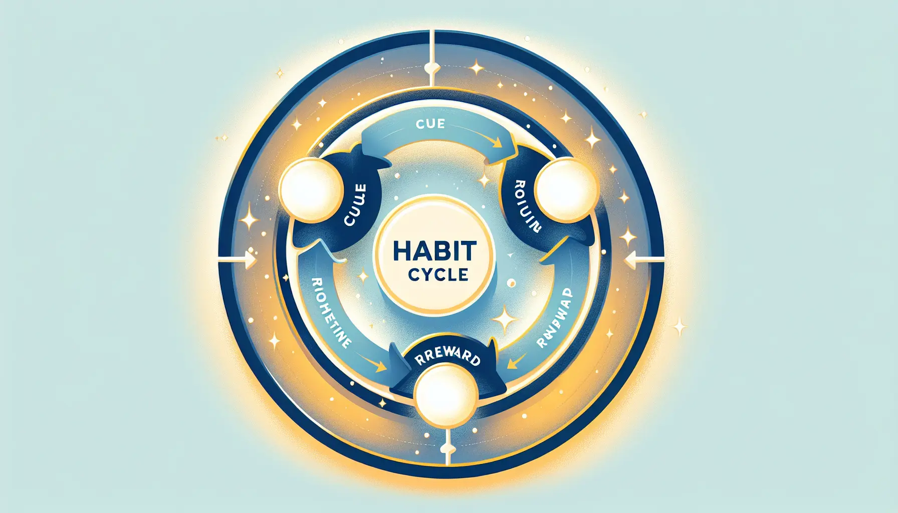 Diagram of the habit loop showing cue, craving, response, and reward stages
