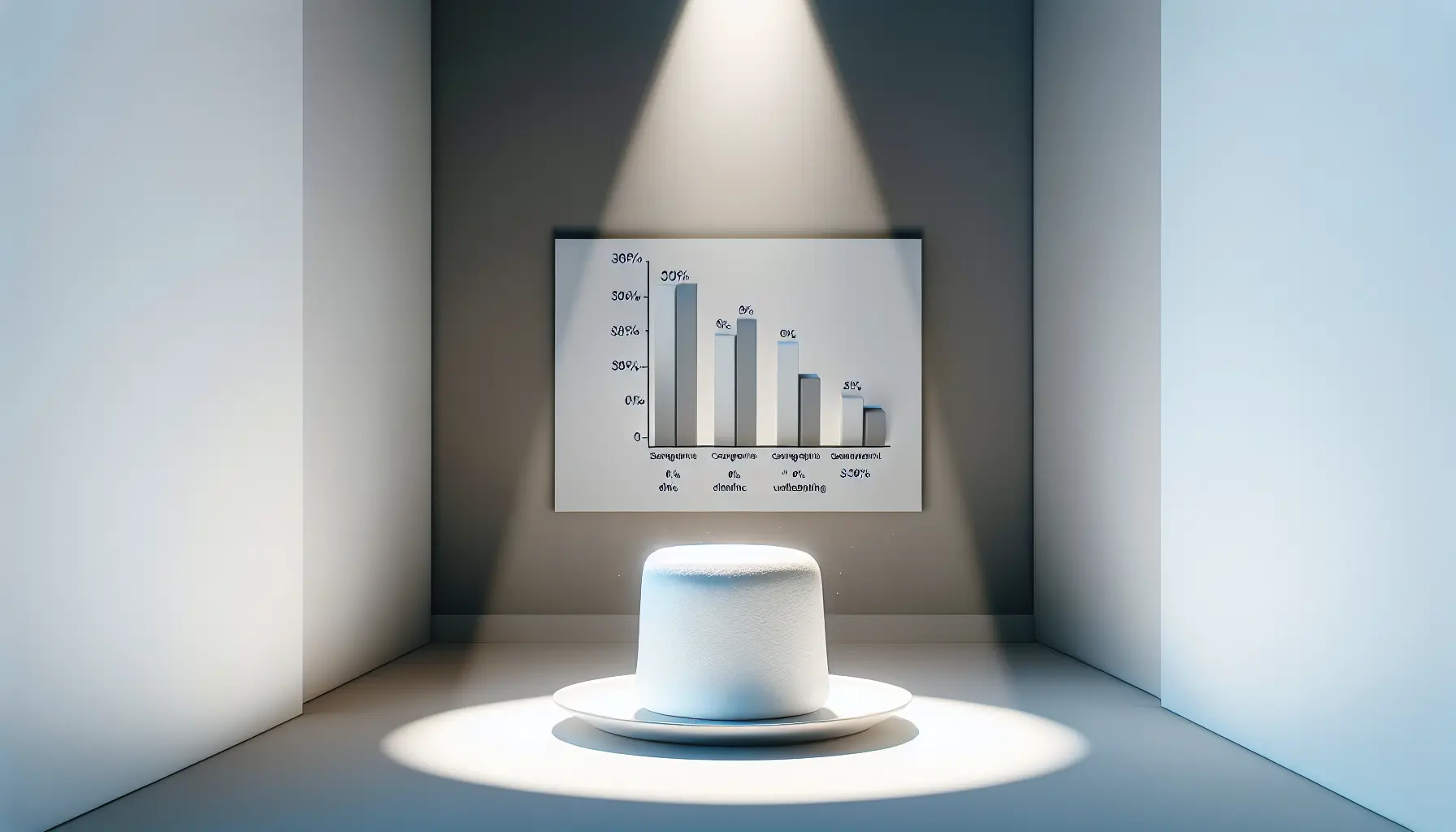 A visual comparison of the original marshmallow test findings versus modern replications showing diminished effects