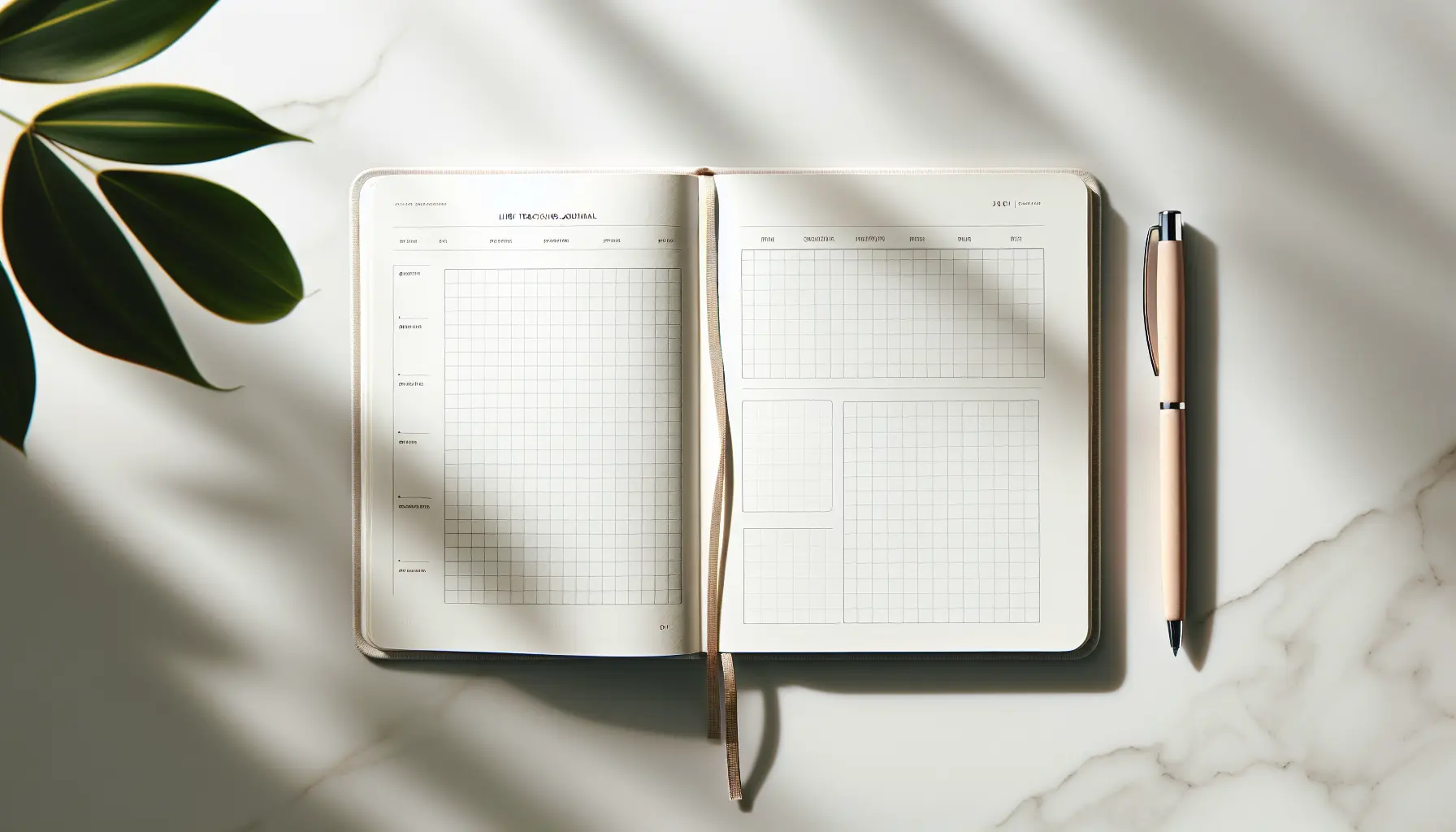 A simple five-column habit journal page with handwritten entries