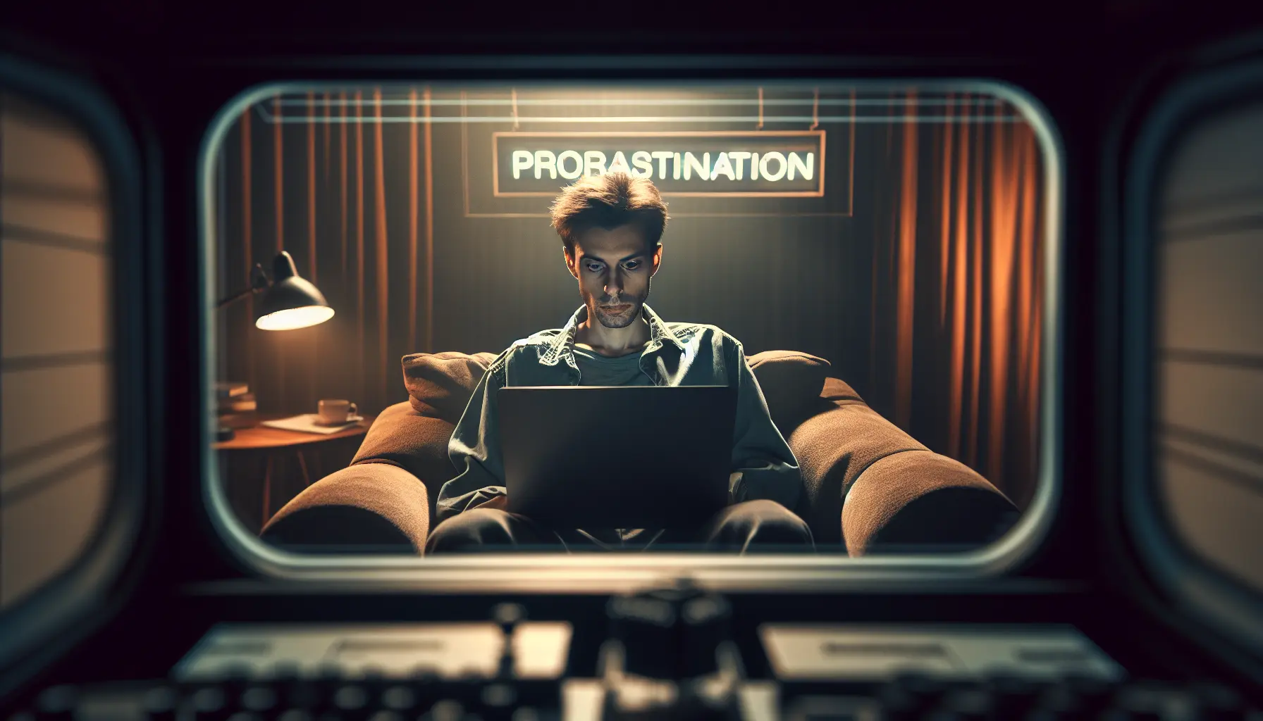 A person staring at a laptop with a long to-do list, caught in the cycle of avoidance