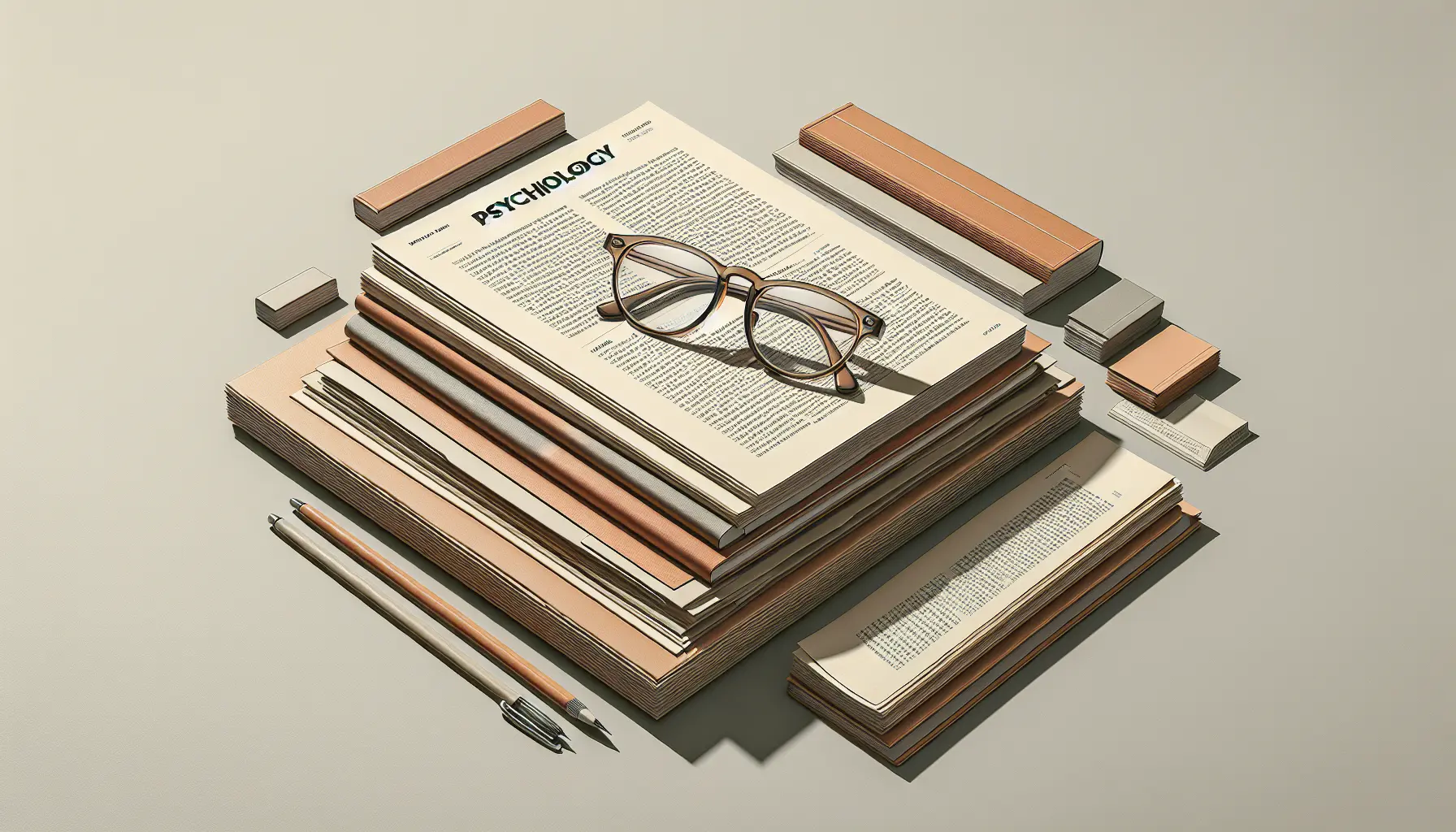 research papers and psychology studies illustration