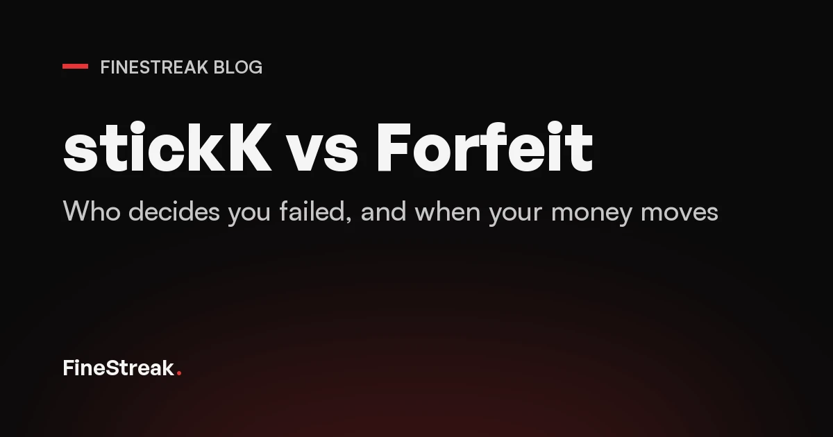 stickK vs Forfeit: Who Decides You Failed, and When